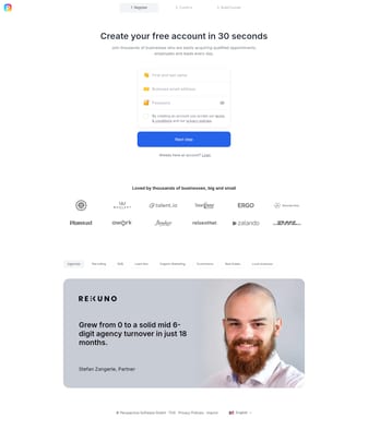 Perspective landing page desktop screenshot