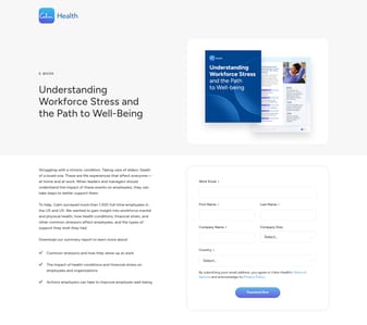 Calm landing page desktop screenshot