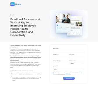 Calm landing page desktop screenshot