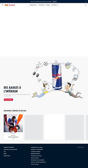 Red Bull landing page desktop screenshot