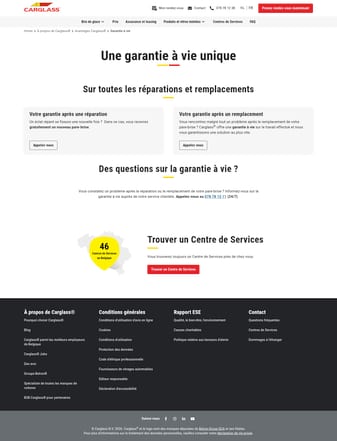 Carglass landing page desktop screenshot