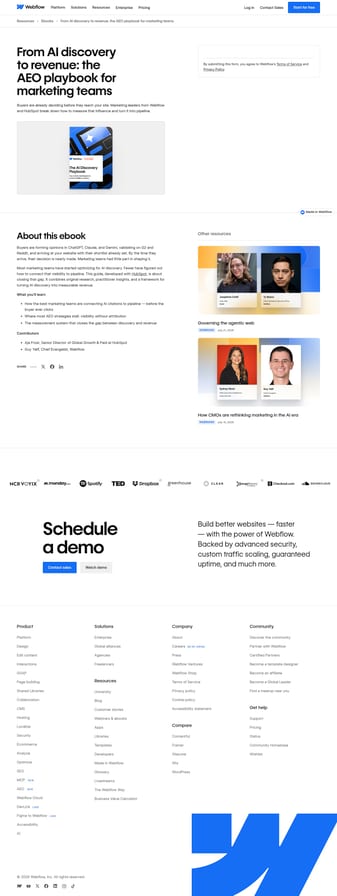 Webflow landing page desktop screenshot