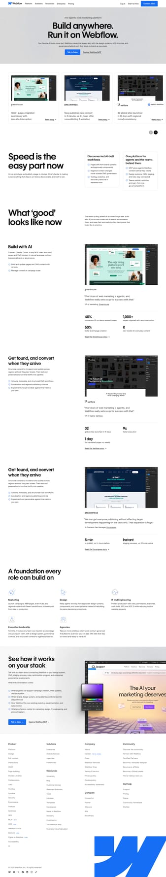 Webflow landing page desktop screenshot