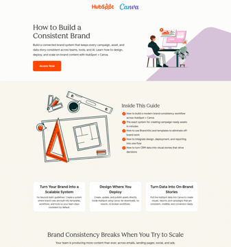 HubSpot landing page desktop screenshot
