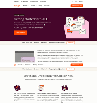 HubSpot landing page desktop screenshot