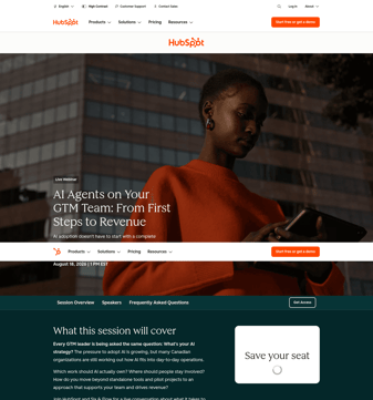 HubSpot landing page desktop screenshot