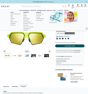 Zenni Optical landing page desktop screenshot