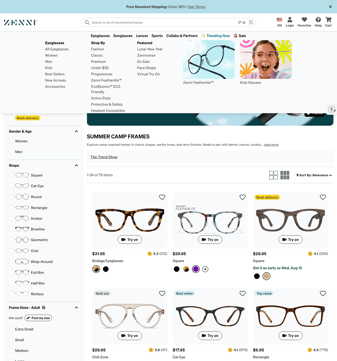 Zenni Optical landing page desktop screenshot
