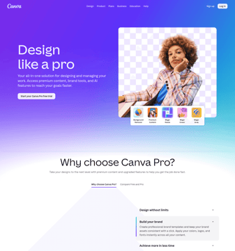 Canva landing page desktop screenshot