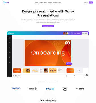 Canva landing page desktop screenshot