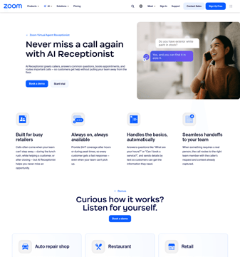 Zoom landing page desktop screenshot