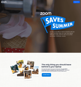Zoom landing page desktop screenshot