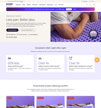 Purple landing page desktop screenshot