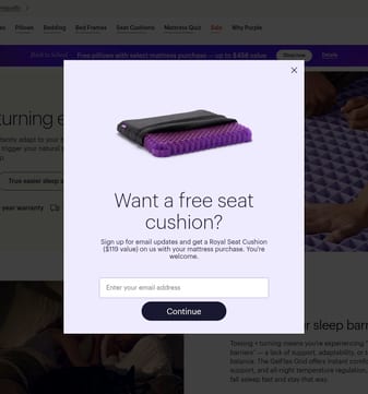 Purple landing page desktop screenshot