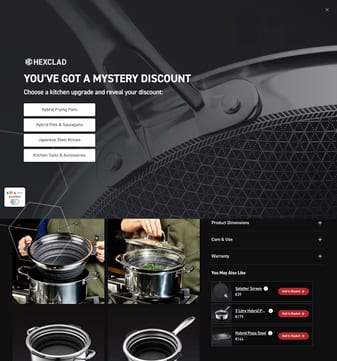 HexClad landing page desktop screenshot
