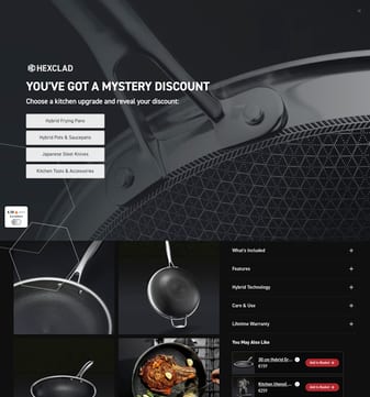 HexClad landing page desktop screenshot