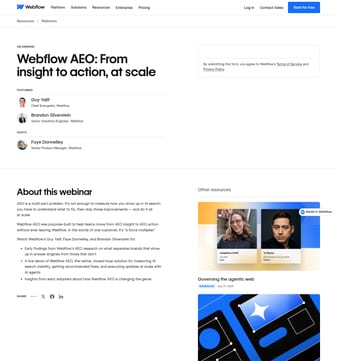 Webflow landing page desktop screenshot