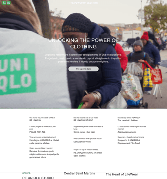 Uniqlo landing page desktop screenshot