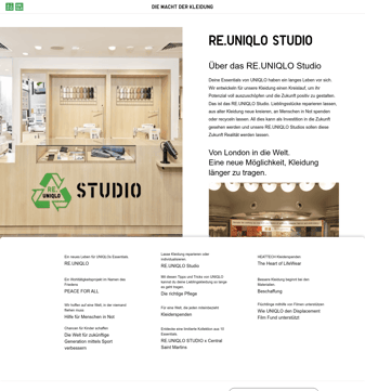 Uniqlo landing page desktop screenshot