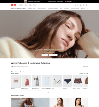 Uniqlo landing page desktop screenshot