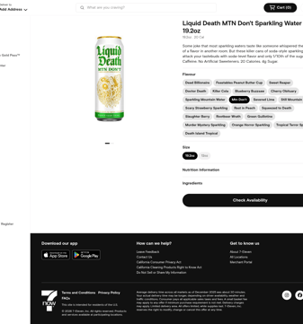 Liquid Death landing page desktop screenshot