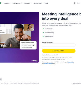 Pipedrive landing page desktop screenshot