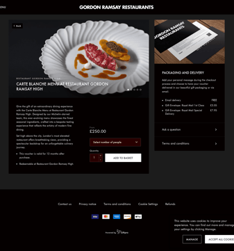 Gordon ramsay landing page desktop screenshot