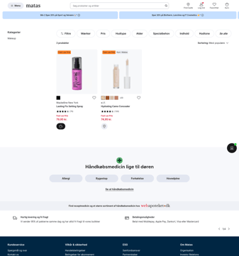Matas landing page desktop screenshot