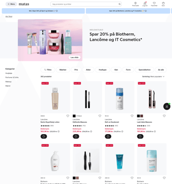 Matas landing page desktop screenshot