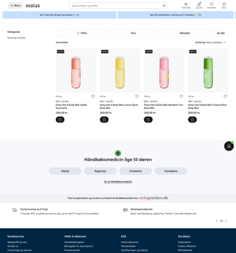 Matas landing page desktop screenshot