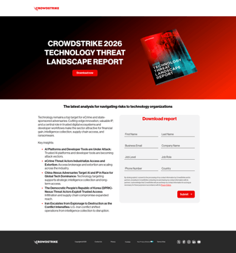 Crowdstrike landing page desktop screenshot