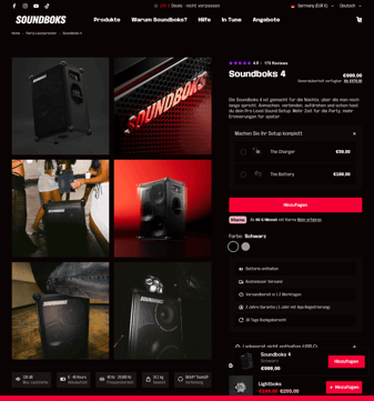 Soundboks landing page desktop screenshot