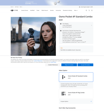 Dji landing page desktop screenshot