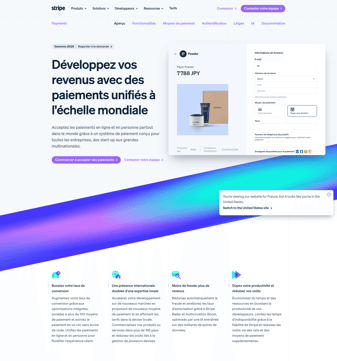 Stripe landing page desktop screenshot