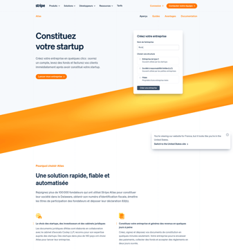 Stripe landing page desktop screenshot