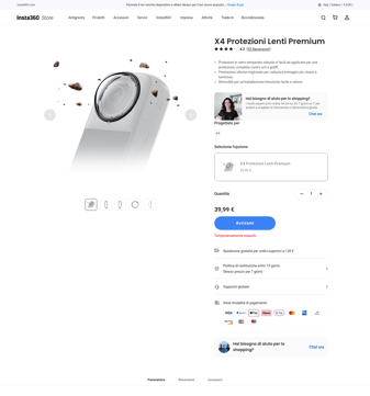 Insta 360 landing page desktop screenshot