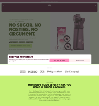 Air Up landing page desktop screenshot
