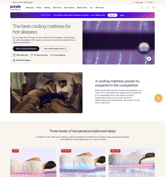 Purple landing page desktop screenshot