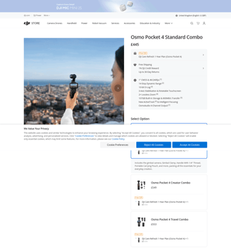Dji landing page desktop screenshot