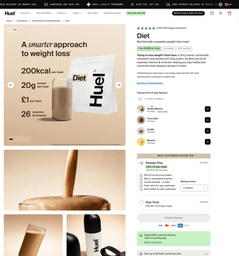 Huel landing page desktop screenshot