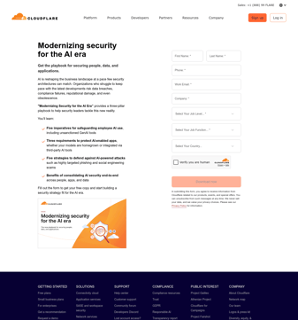 Cloudflare landing page desktop screenshot