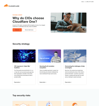 Cloudflare landing page desktop screenshot