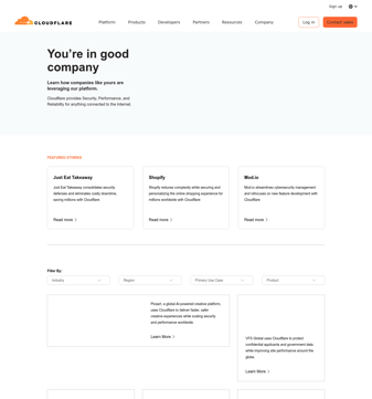 Cloudflare landing page desktop screenshot