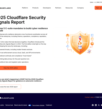 Cloudflare landing page desktop screenshot