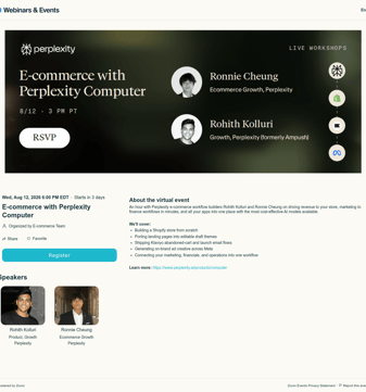 Perplexity landing page desktop screenshot