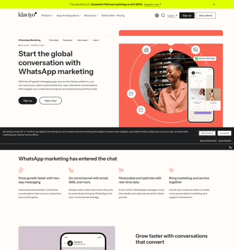 Klaviyo landing page desktop screenshot