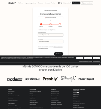 Klaviyo landing page desktop screenshot