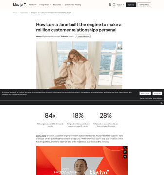 Klaviyo landing page desktop screenshot