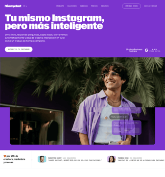 Manychat landing page desktop screenshot
