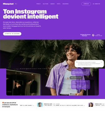 Manychat landing page desktop screenshot